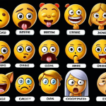 **Evolution of Meme Characters:**
    *   A collage depicting the evolution of expressing emotions online. Starting from early text-based emoticons like ":-)" and ":-D", transitioning to graphical emojis, and culminating in modern meme characters expressing diverse emotions. Include examples of popular meme formats. The overall style should be bright and showcase the progression through internet history.