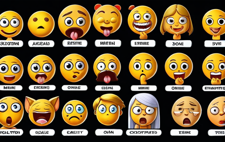 **Evolution of Meme Characters:**
* A collage depicting the evolution of expressing emotions online. Starting from early text-based emoticons like ":-)" and ":-D", transitioning to graphical emojis, and culminating in modern meme characters expressing diverse emotions. Include examples of popular meme formats. The overall style should be bright and showcase the progression through internet history.